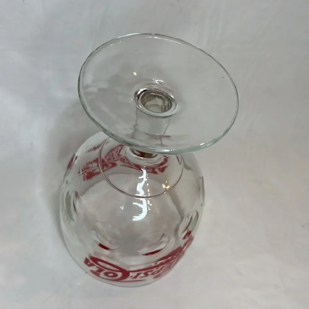 Pepsi Cola Soda Vintage Drinking Glass 3 3/4 Inches Round 6 Inches Tall Red
